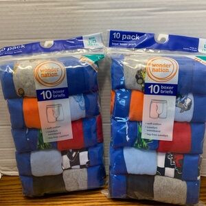 Wonder Nation Boys' Blue Boxer Briefs 2packs of 10 Size Large (10-12)total of 20